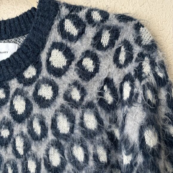 Current/Elliott Soft Oversized The Cali Leopard Print Oversized Sweater - Picture 6 of 9